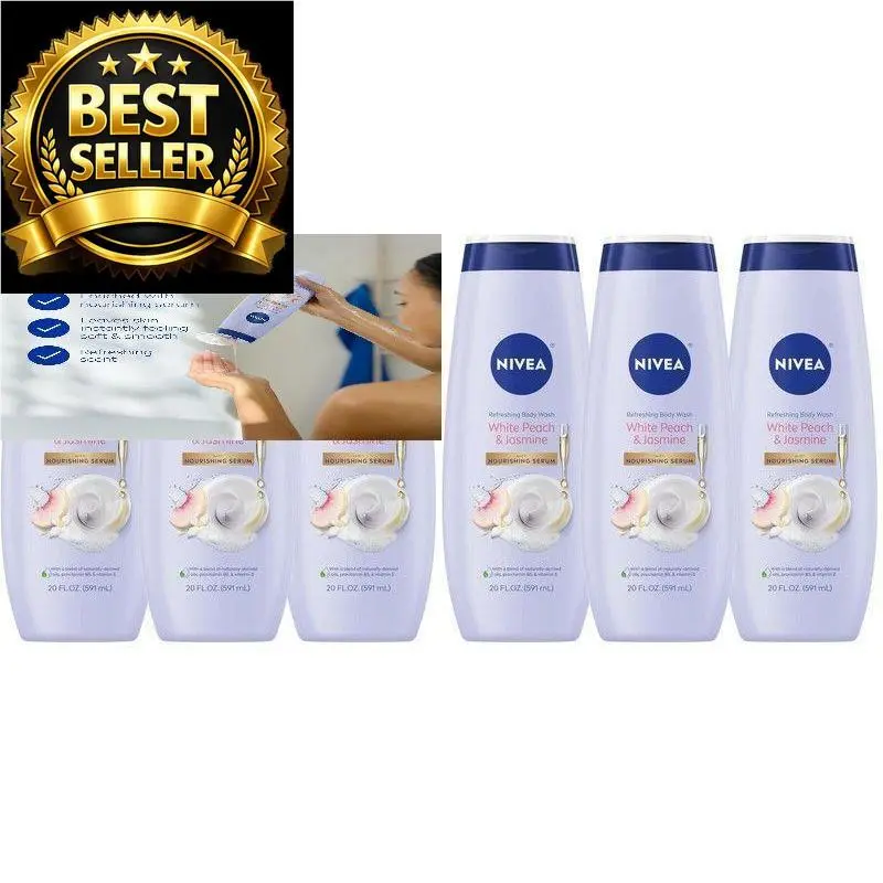 Refreshing White Peach and Jasmine Body 20 Fl Oz Pack of 6 by Nivea