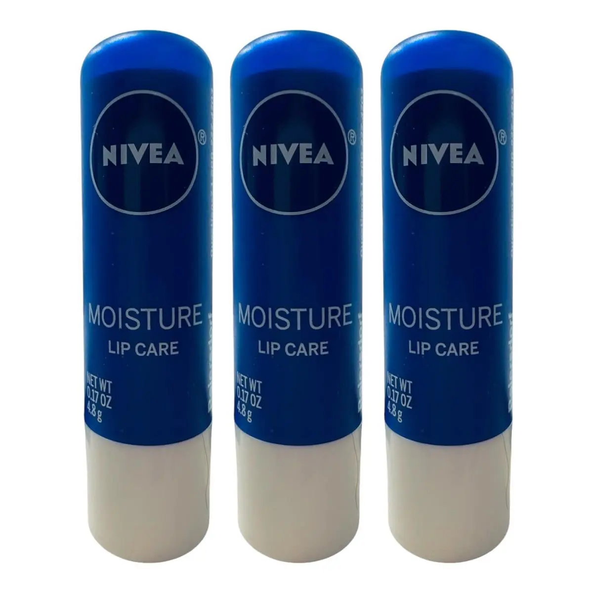 3 Pack Nivea Moisture Lip Care 0.17 oz Shea Butter Formula