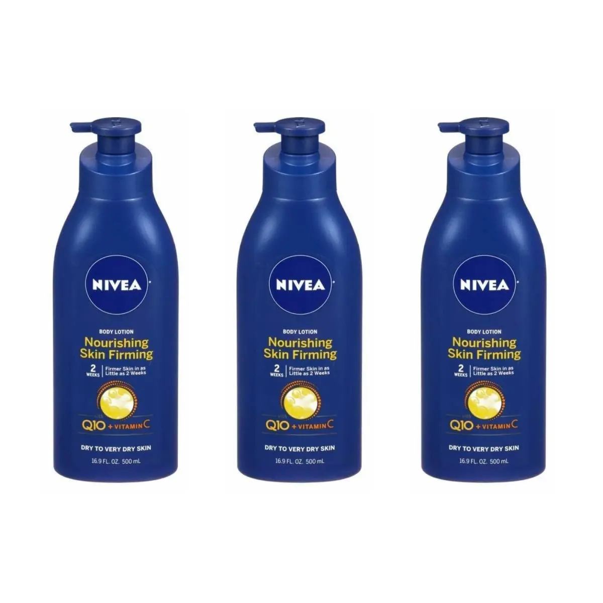 BL  Lotion Nourishing Skin Firming 16.9oz Pump Three Pack by Nivea