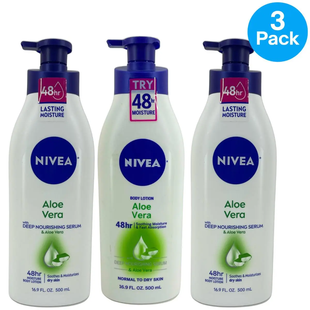 Aloe Vera Body Lotion 16.9 oz 3 Pack by Nivea