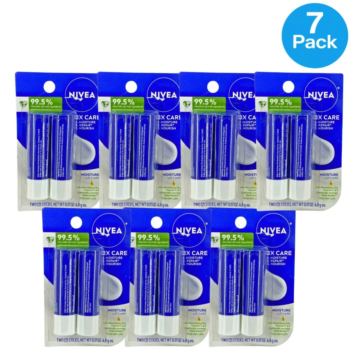 Moisture Lip Care Dual Pack 0. 17 oz Sticks 7 Pack by Nivea