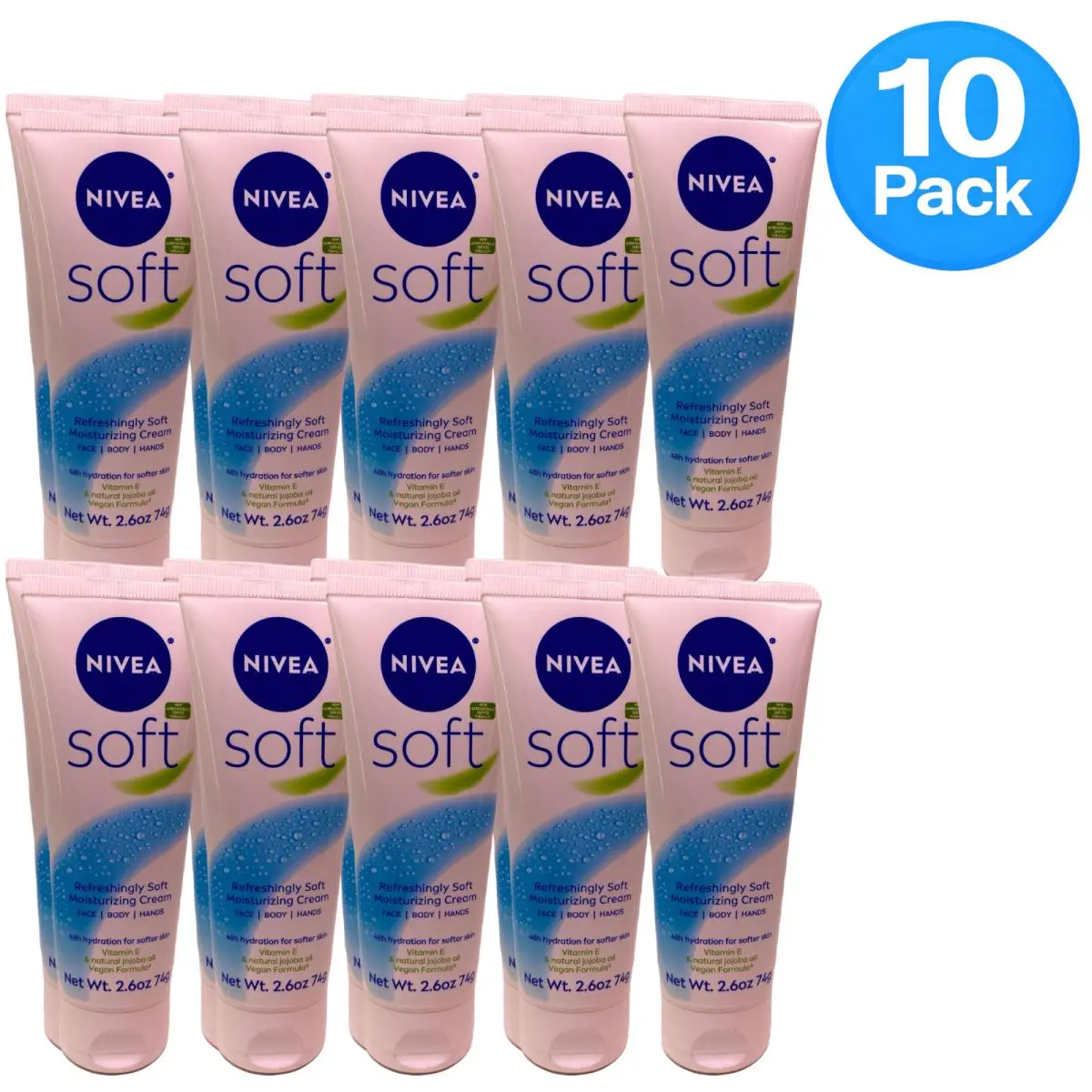 Soft Refreshingly Soft Moisturizing Cream Face Body Hands 2.6 oz Tubes 10 by Nivea