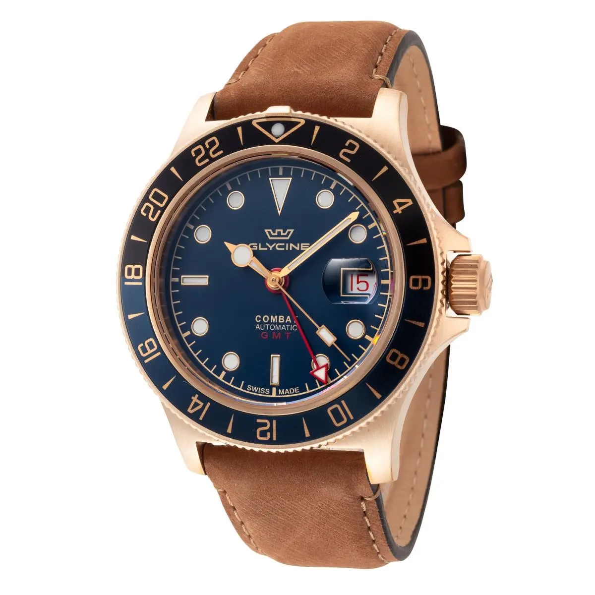 Glycine Men`s Combat Sub Sport 42 Bronze 42mm Automatic Watch GL0317