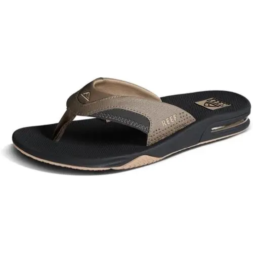 Man Reef Fanning Arch Support Flip Flop Sandal CJ5502 Fossil/raven - Fossil/Raven