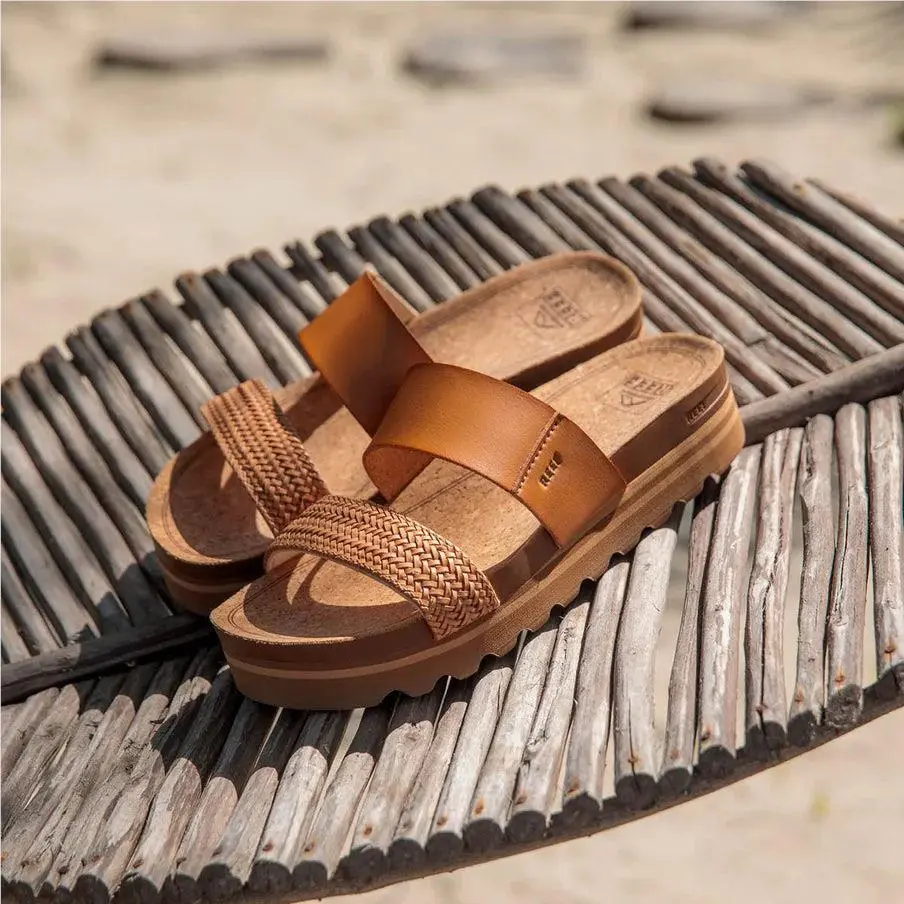 Cushion Vista Hi Natural Braid Sandal Brown by Reef