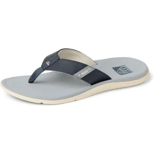 Men`s Reef Santa Ana High Arch Support Flip Flop Sandal CJ9062 Navy/grey