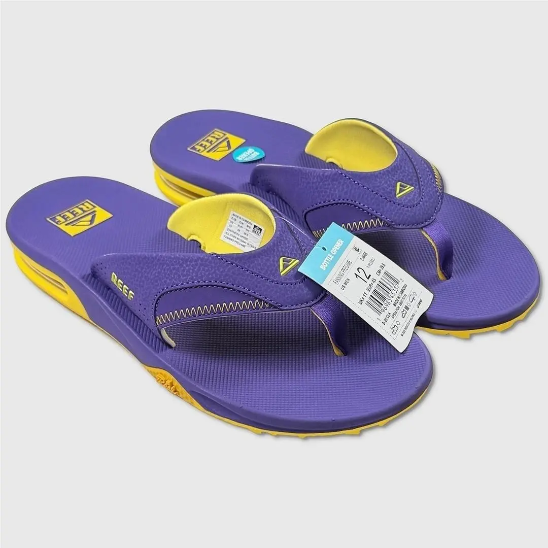Fanning Pregame / Tailgate Sandals - Mens 12 Purple / Gold - 48699-E9 by Reef