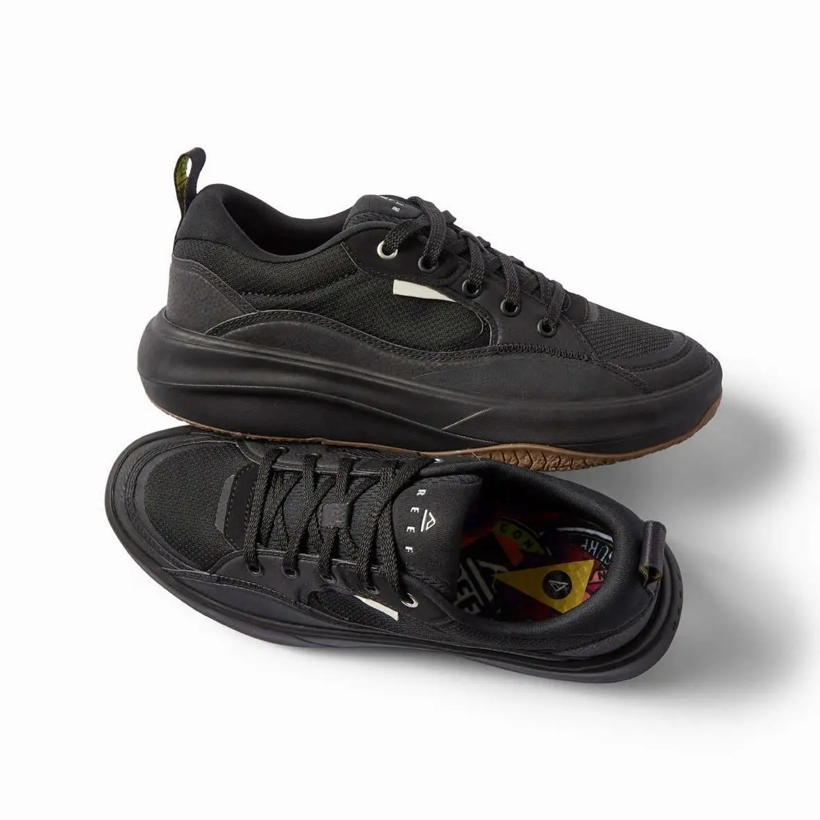 Mens  Fanning Comfort Sneakers Bottle Opener Bottom Black Silver 13 by Reef