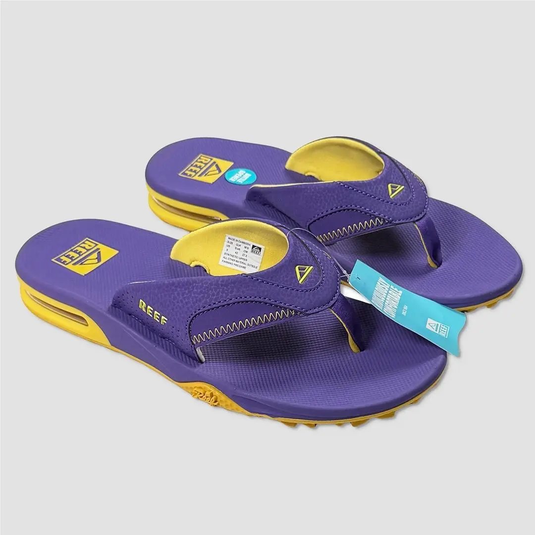 Fanning Pregame / Tailgate Sandals - Mens 9 Purple / Gold 48770-FL5 by Reef