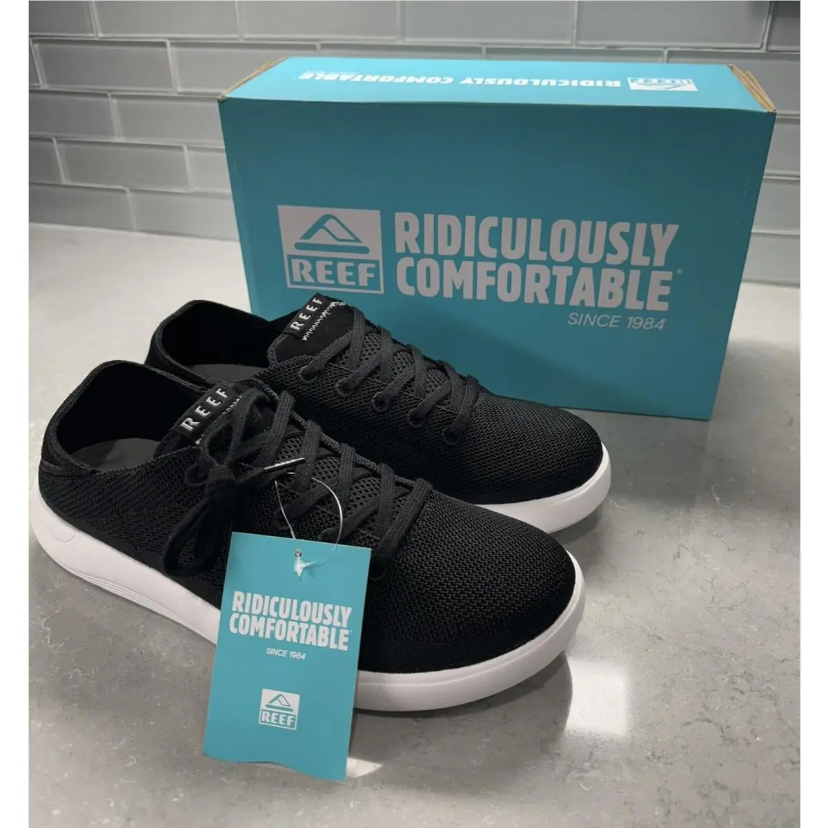 Men`s  Swellsole Neptune Fold-down Slip on Sneakers in Black Size 9.5 by Reef