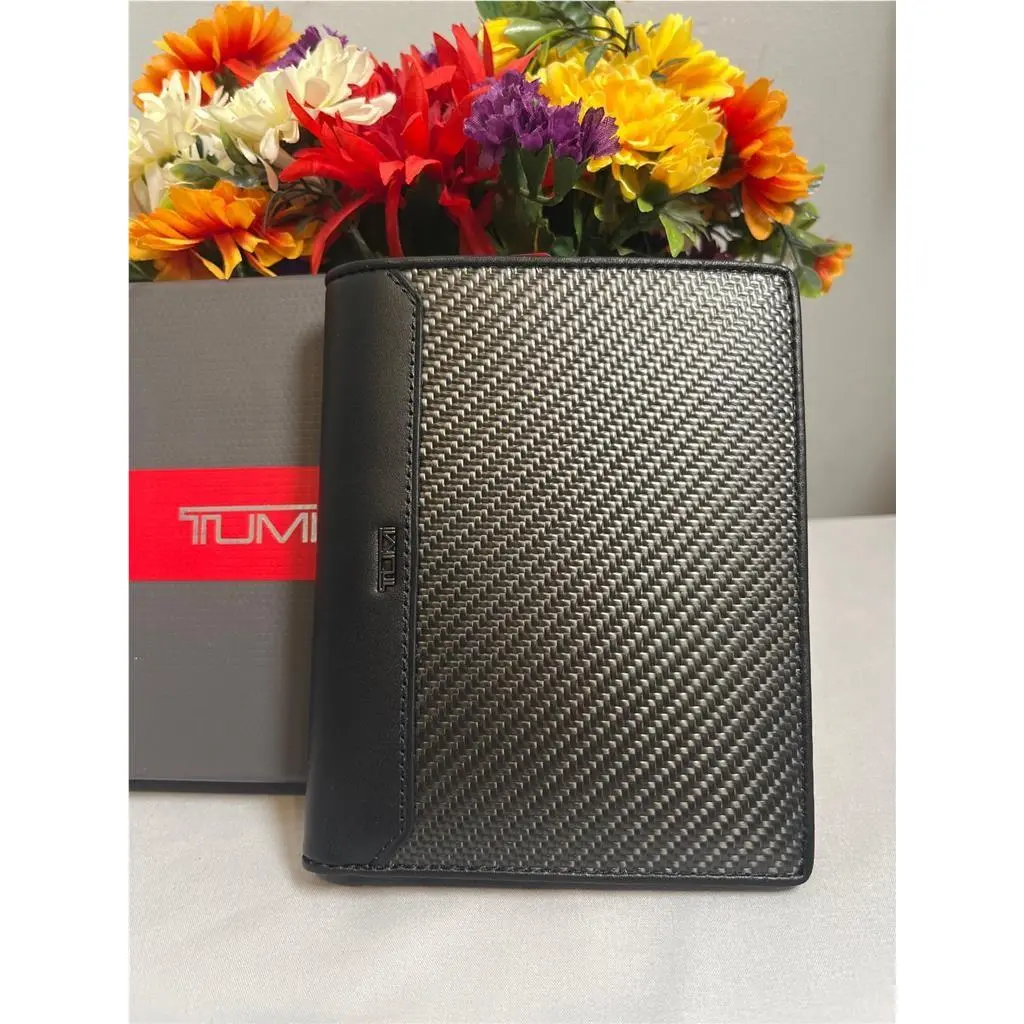 T Tumi Premier Collection of Carbon Fiber Cfx Passport Case Rfid Wallet
