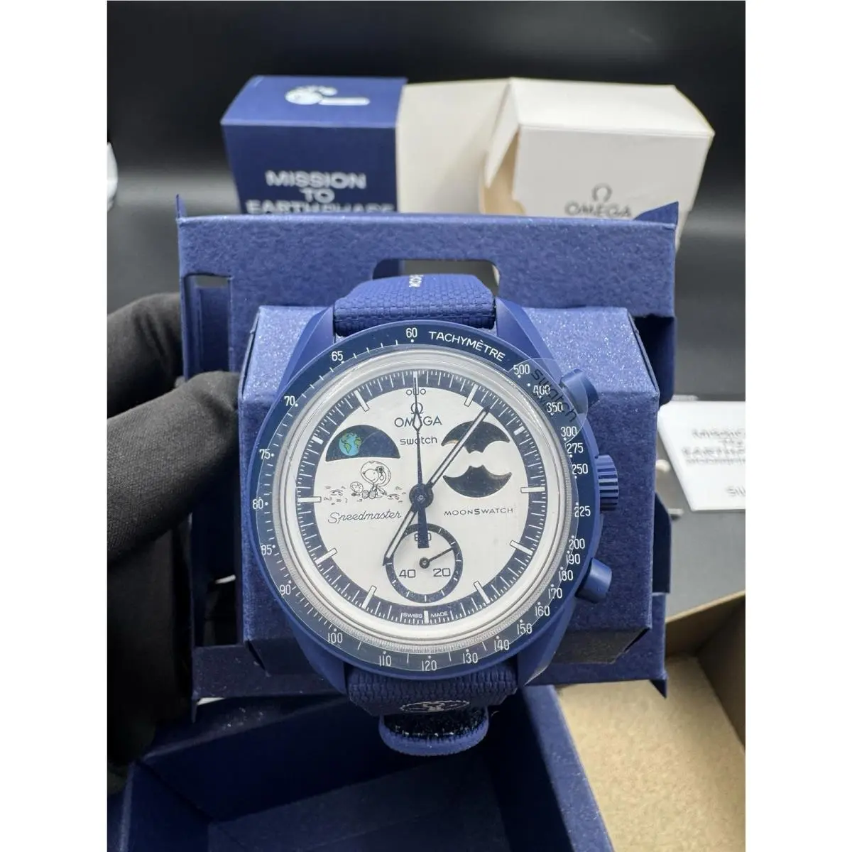 x Swatch Moonswatch Earthphase Snoopy Limited Moonphase Watch by Omega