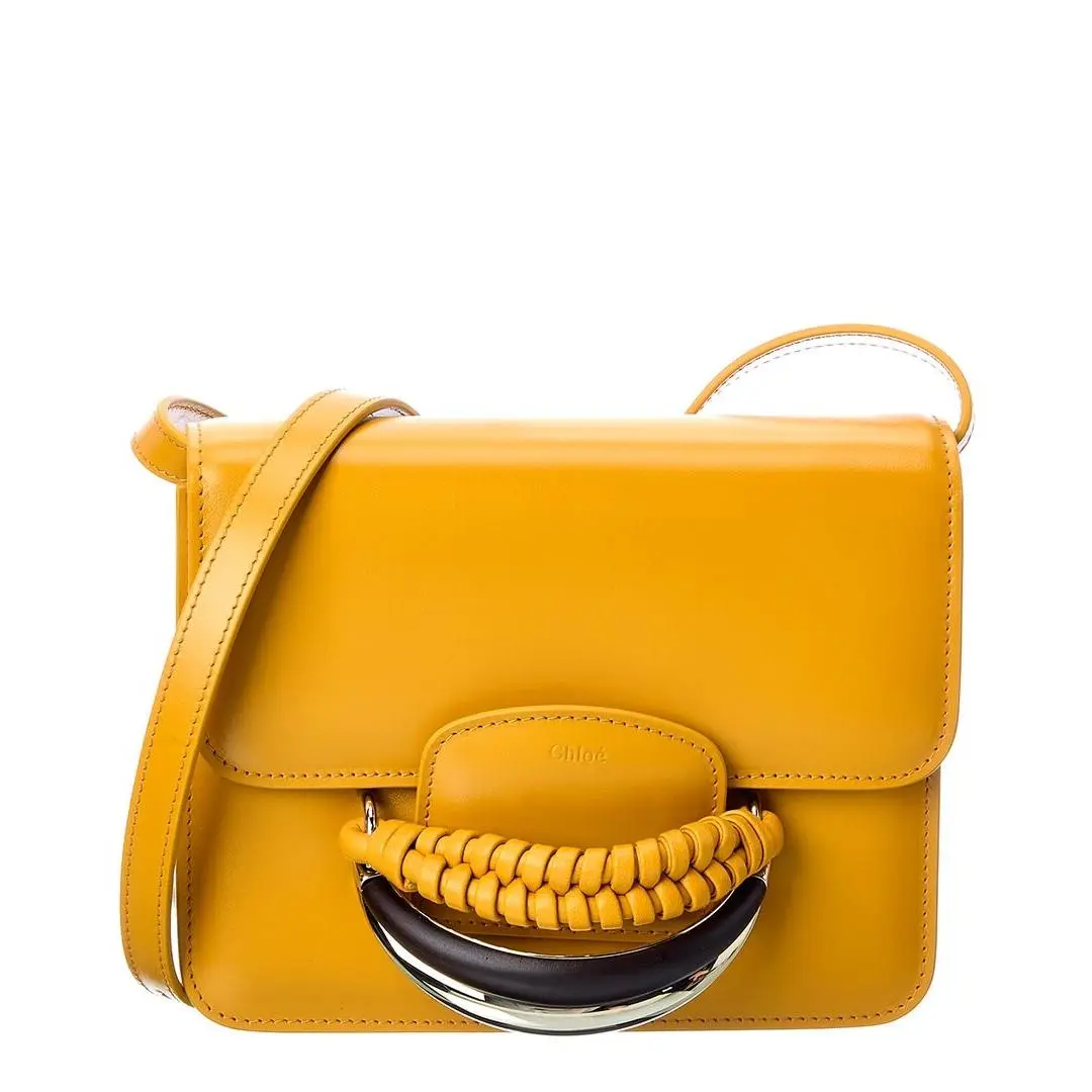 Chloé Kattie Leather Shoulder Bag Women`s Yellow