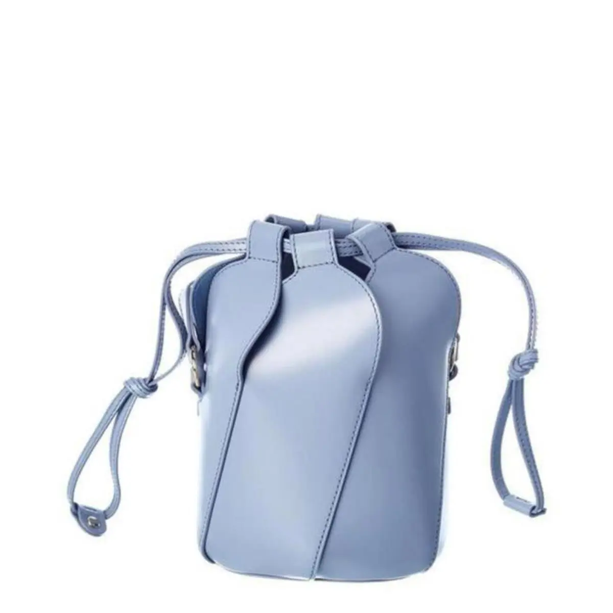 Chloe Bucket Tulip Small Cross Body Blue Leather Shoulder Bag