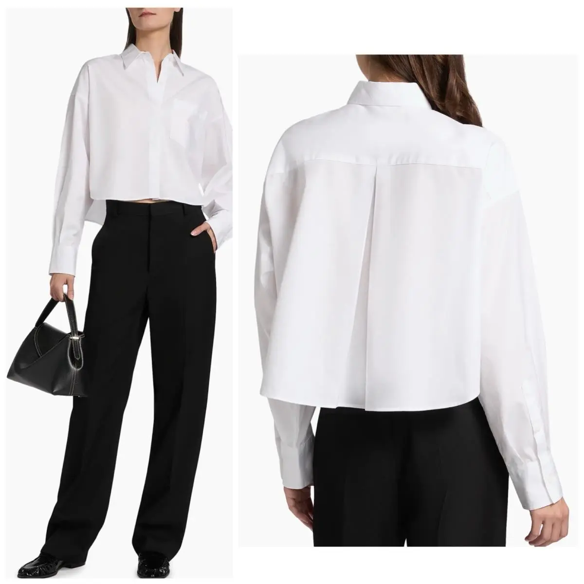 Rag Bone Marin Cropped Button Shirt In White Size: Small by Rag & Bone