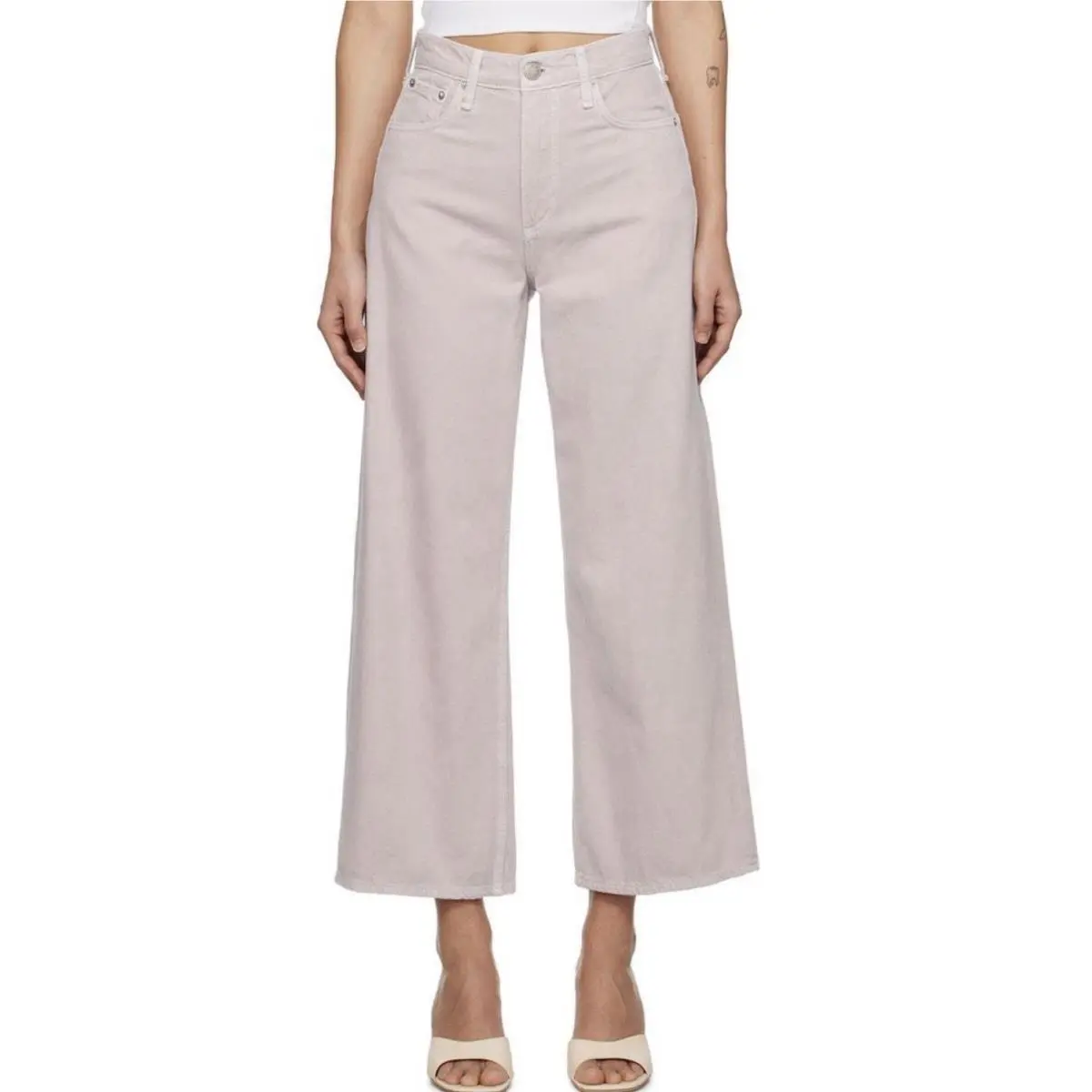 Rag Bone Andi High Rise Wide Leg Jeans Lavender Size 28 Retail by Rag & Bone