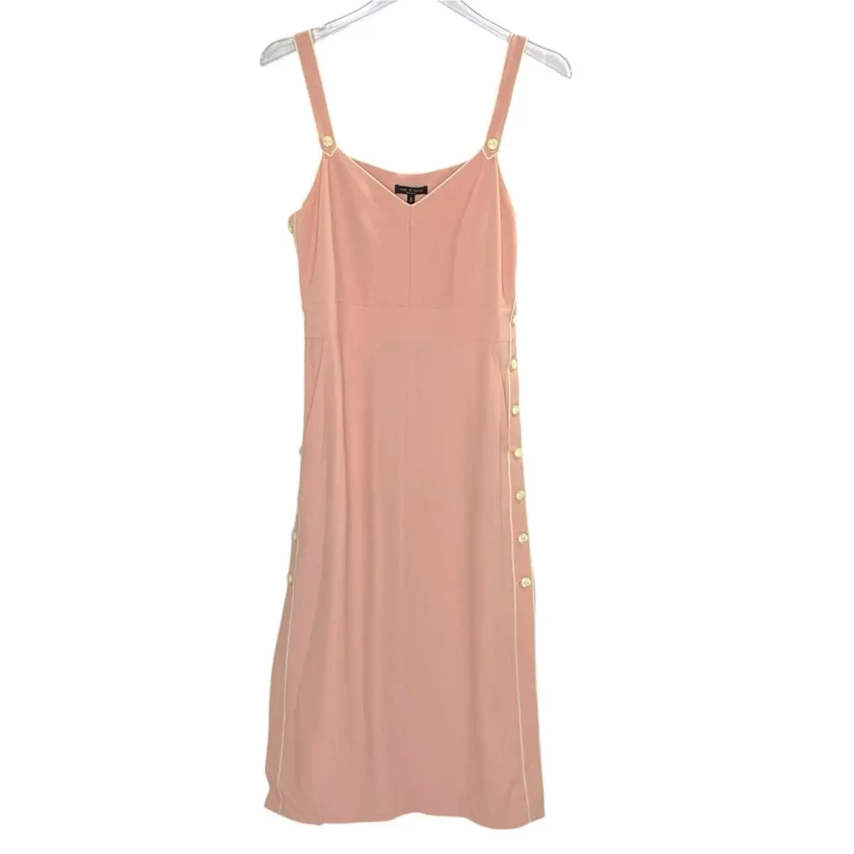 Rag Bone S Womens Tia Midi Sundress Pink Chic Vacation Essential by Rag & Bone