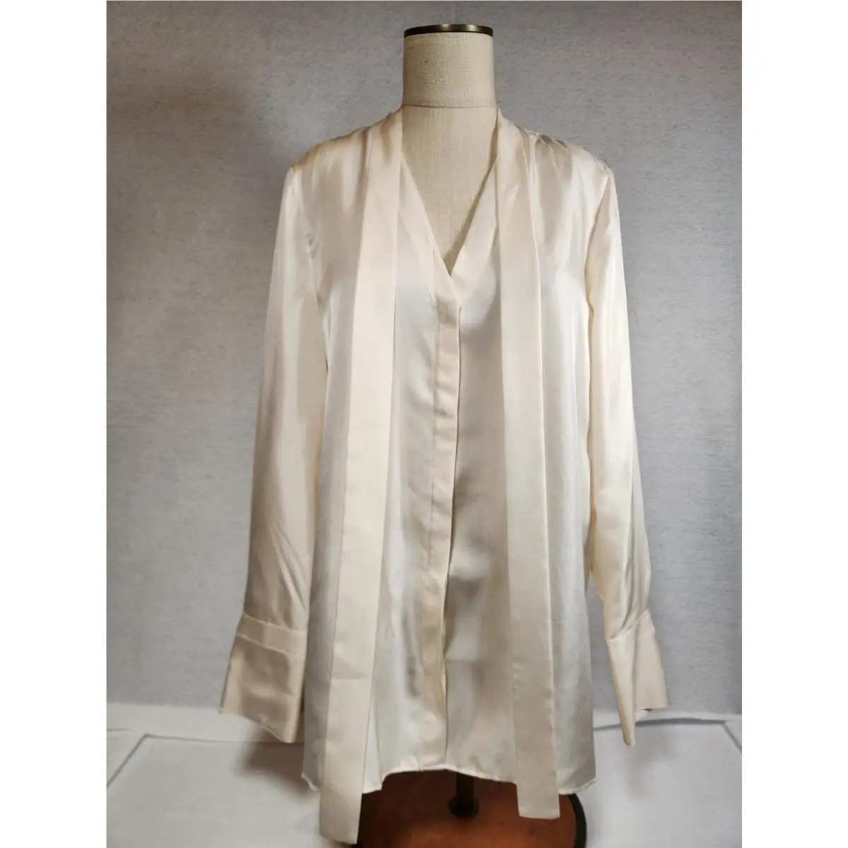 Rag Bone Florence Silk Blouse Antique White Size 12