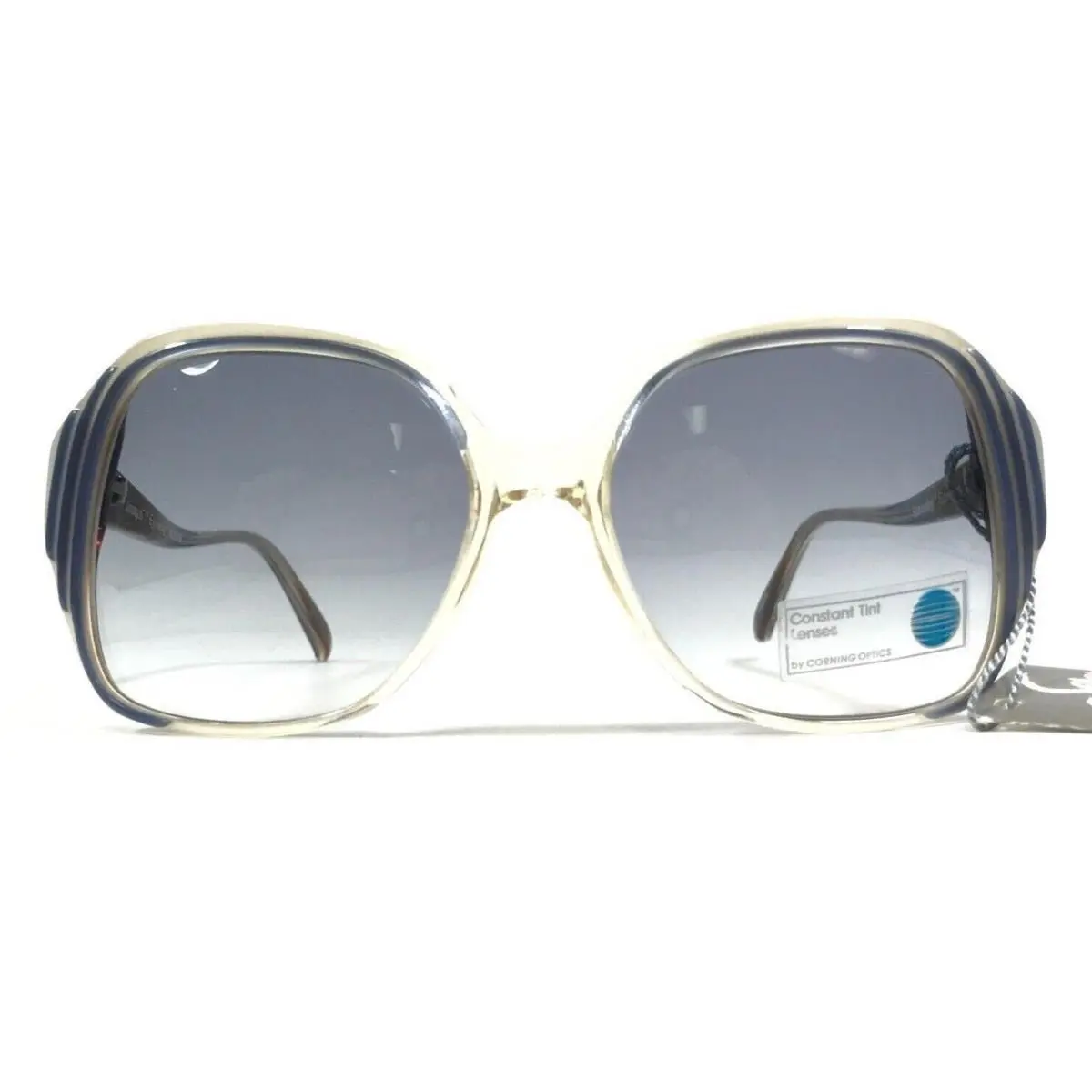 Vintage Serengeti Sunglasses Sassaby 6068M Clear Blue Brown Frames w Blue Lenses