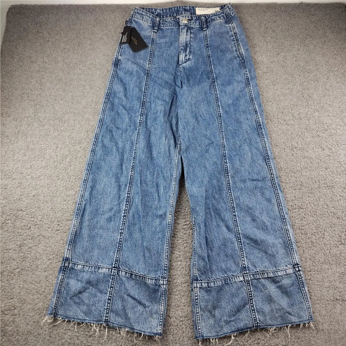 Rag Bone Arianna Palazzo Jeans Featherweight Cropped Size 26 Wide Leg
