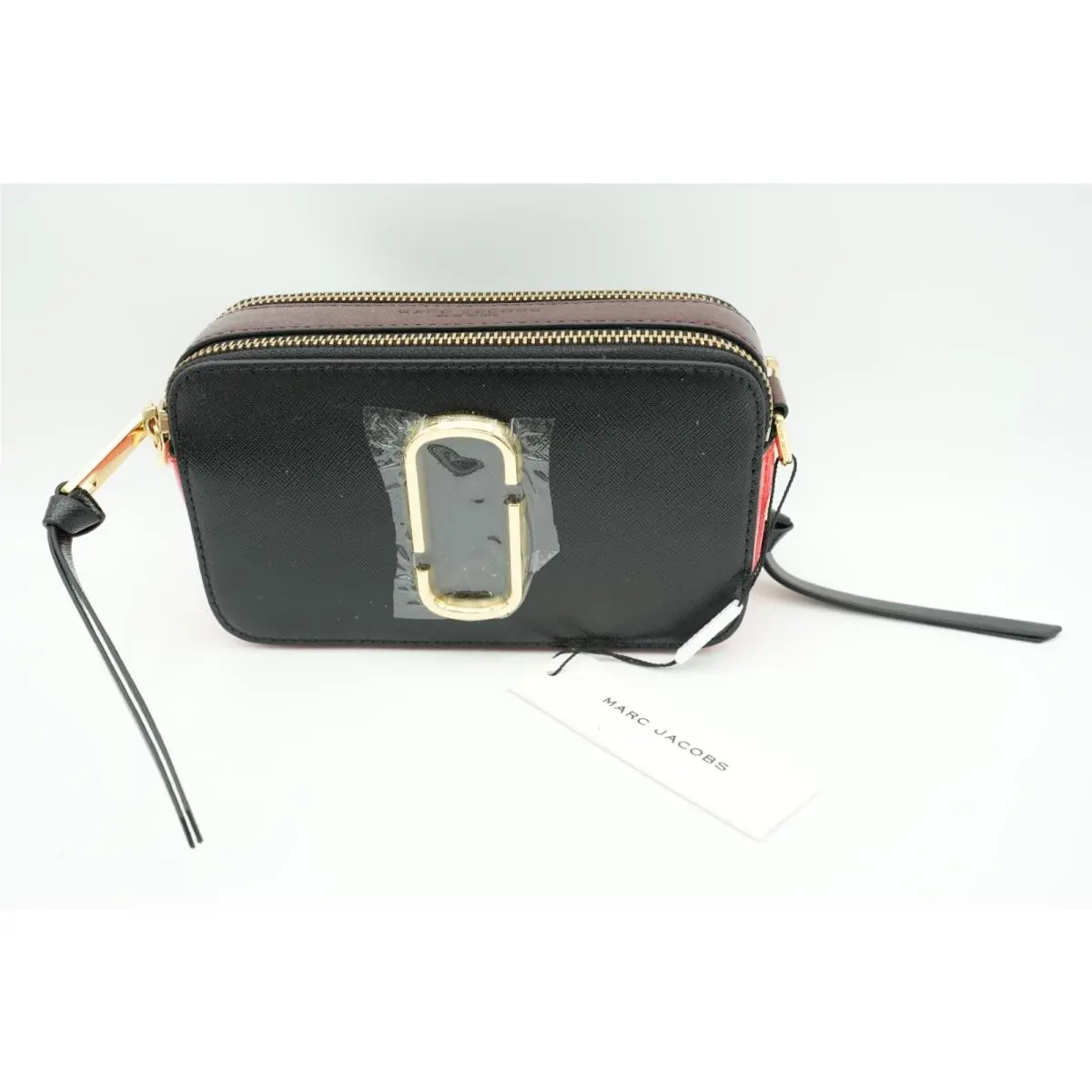Marc Jacobs Leather The Snapshot Crossbody Bag Black/red