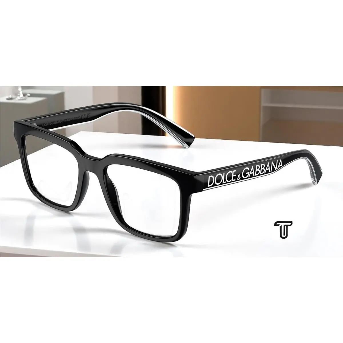 Dolce Gabbana DG5101 501 Black Demo Lens 52 mm Men`s Eyeglasses