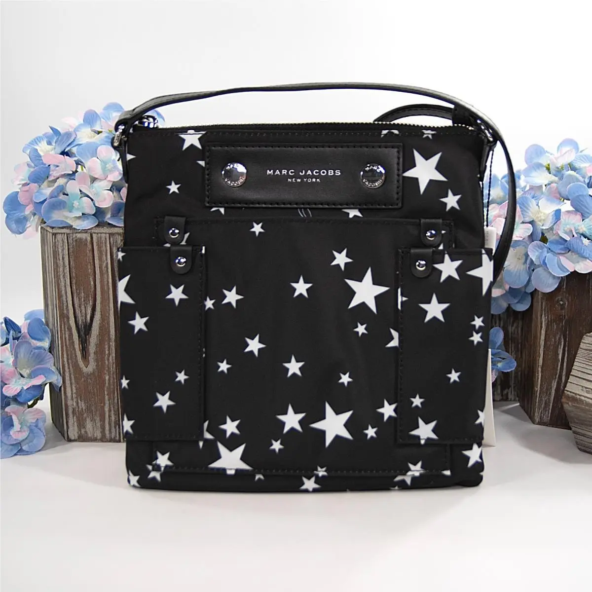 Marc Jacobs Preppy Nylon Stars Black Crossbody Bag