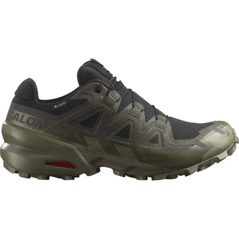 Salomon Speedcross 6 Gtx Men`s Trail Running Shoes Black/peat/deep Lichen Green