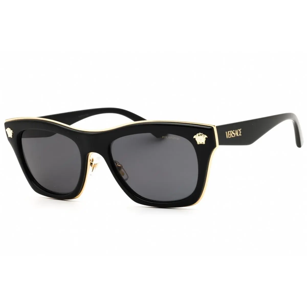 Versace VE2272 GB1/81 Square Shiny Black/gray 53 mm Men`s Sunglasses Frame