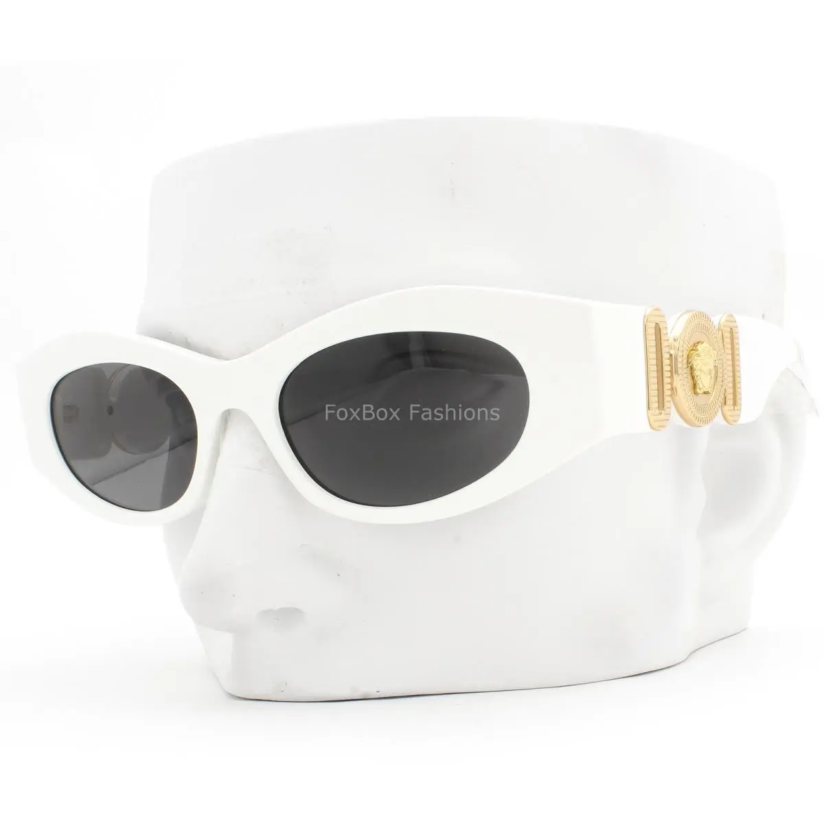Sunglasses Polished White Gold Medusa Logo Mod 4480-U 314/87 with Case by Versace