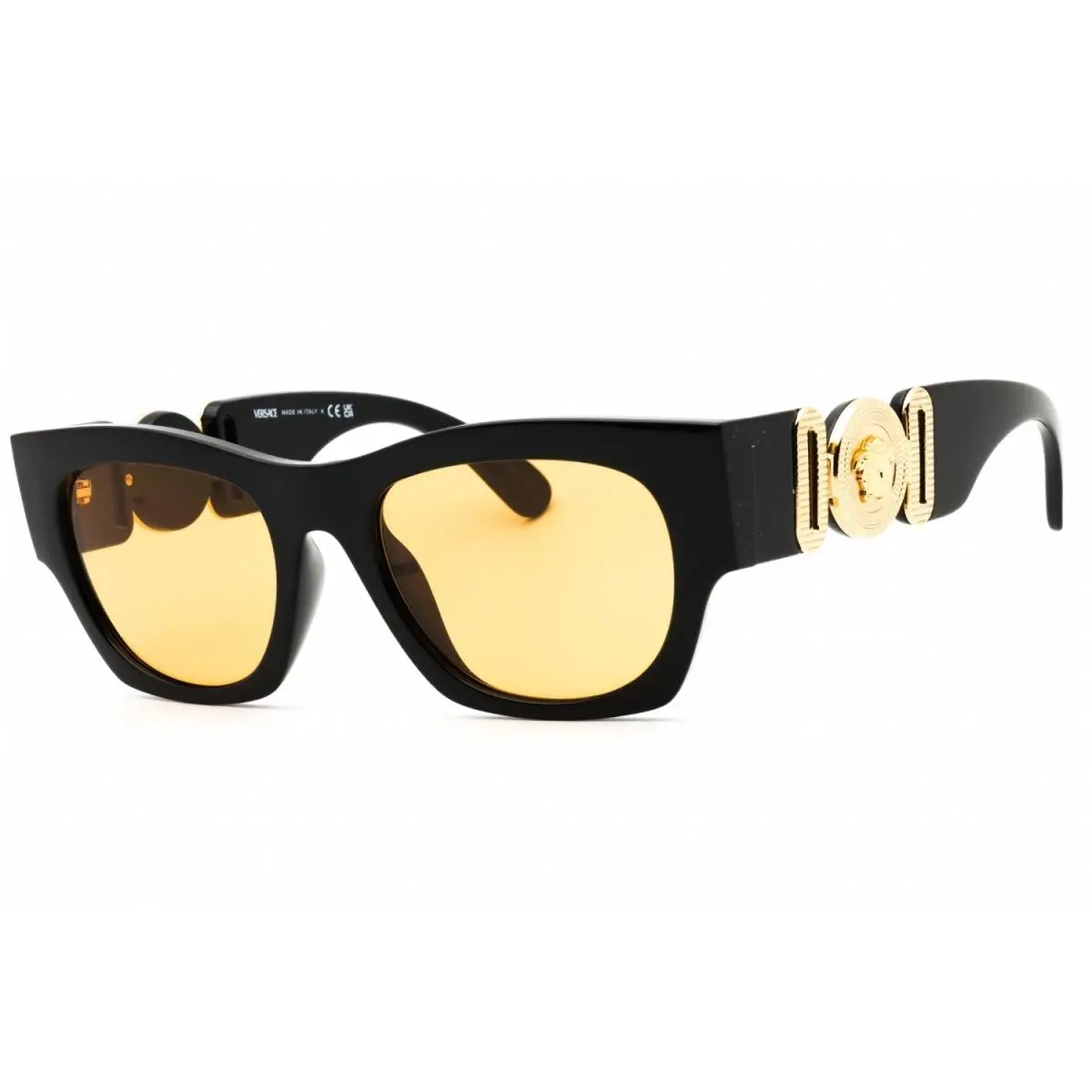 Versace VE4479U GB1/7 Square Shiny Black/orange 52 mm Men`s Sunglasses Frame