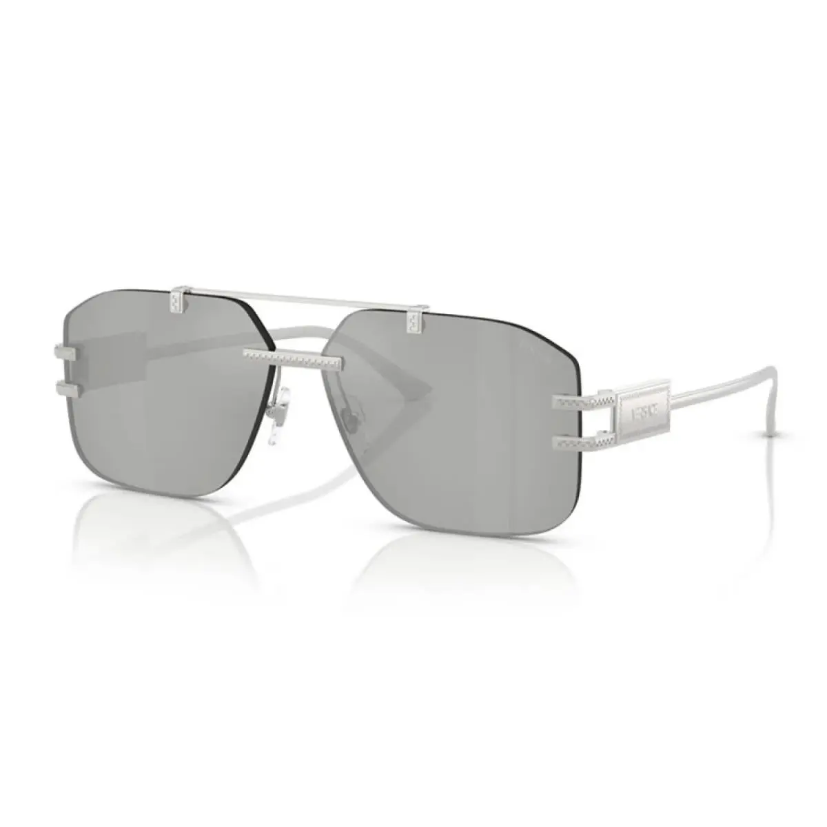 Versace VE2275 10008V Aviator Silver/silver Mirror 60 mm Men`s Sunglasses Frame