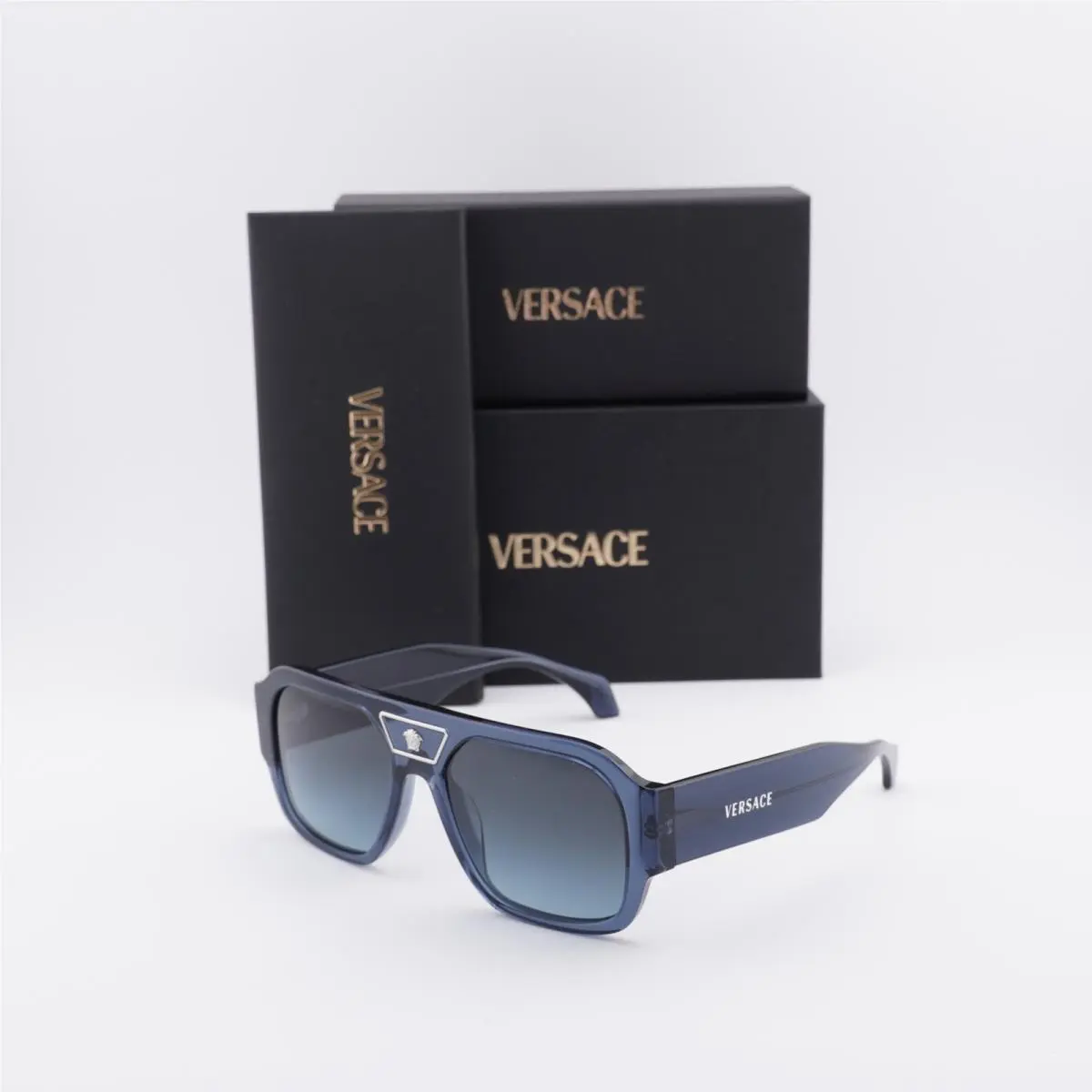 VE4508U 5538V1 Transparent Dark Blue/blue Grey Gradient 56-18-140 by Versace