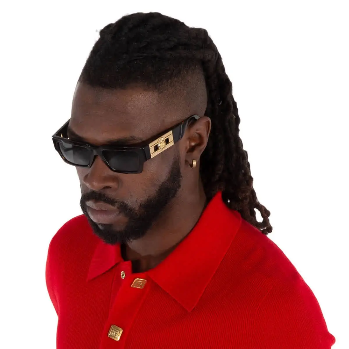 Grey Rectangular Men`s Sunglasses VE4459F 108/87 54 VE4459F 108/87 54 by Versace