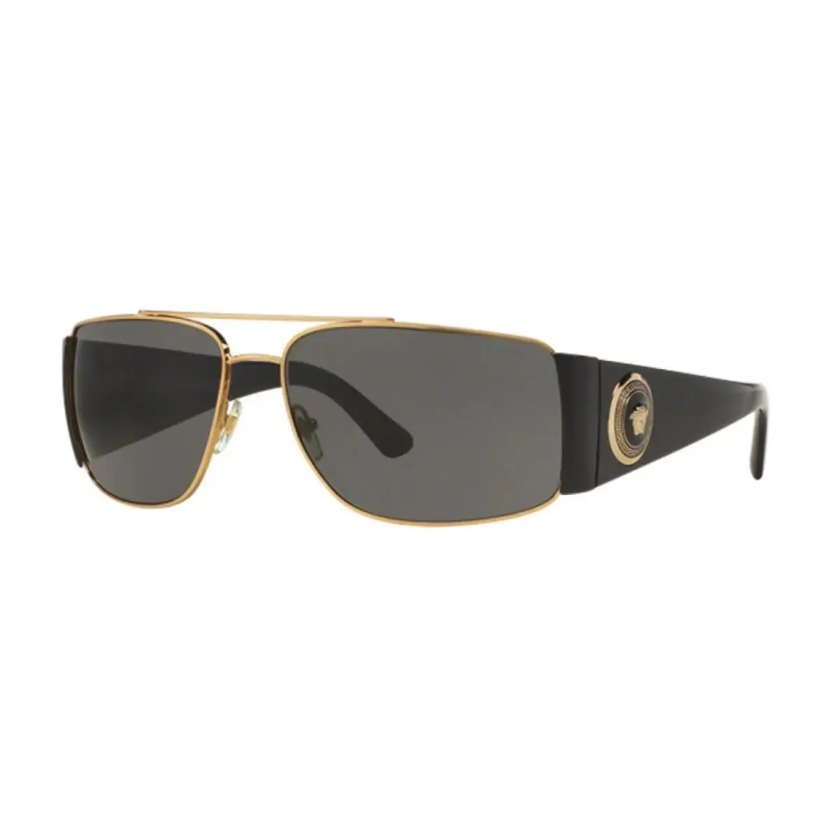 Versace VE2163 100287 Rectangle Black-gold/gray 63 mm Men`s Sunglasses Frame