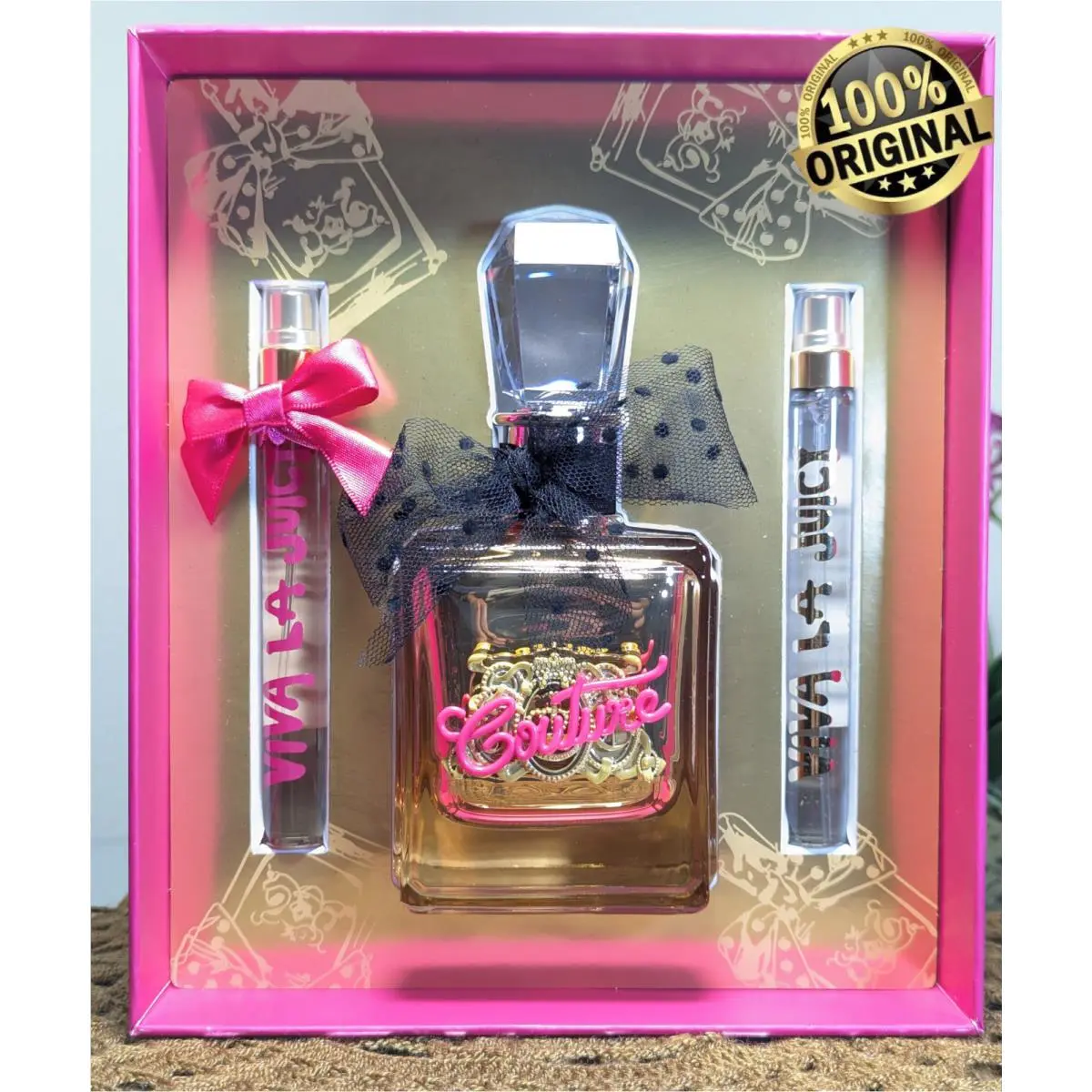 Viva La Juicy Gold Couture By Juicy Couture Eau De Perfume 3.4oz +2 Pcs x 0.33oz