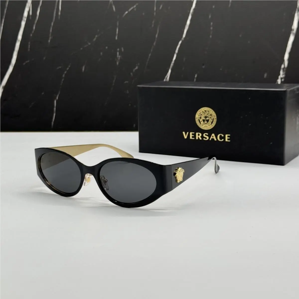 Versace VE2263 1433/87 Black Gold Unisex Sunglasses