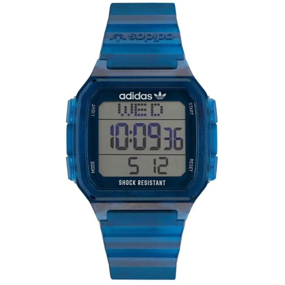 Blue Resin Digital Watch by Adidas
