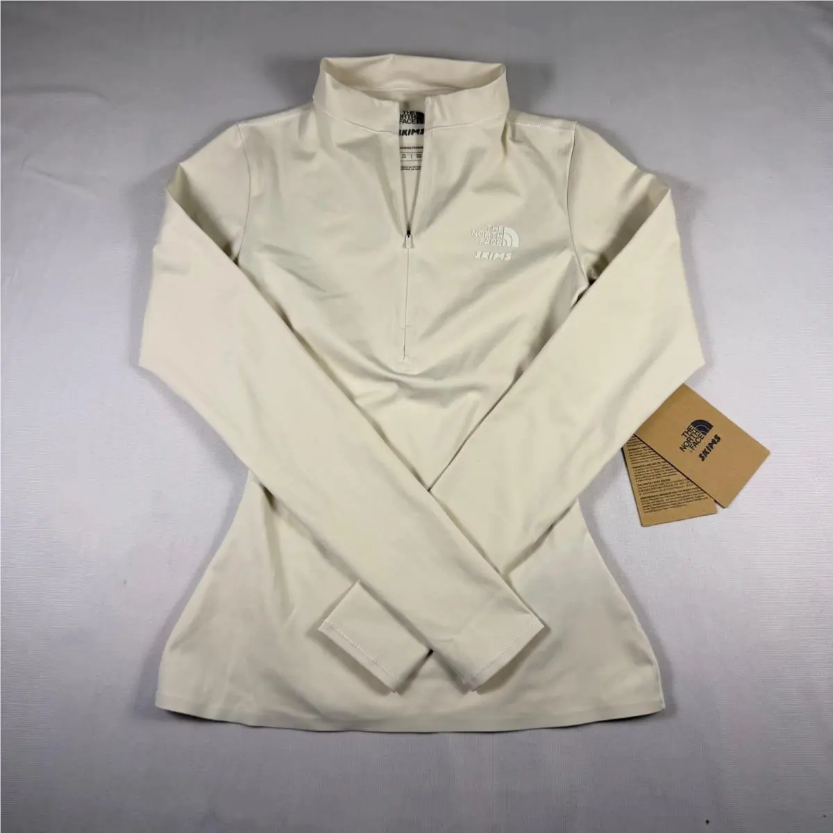 The North Face x Skims Quarter Zip Long Sleeve Top Bone Size Small