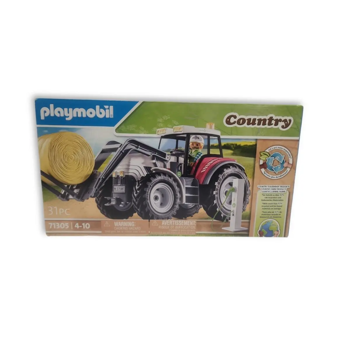 Playmobil Country Tractor 71305 31 Pieces Farm Toy Set