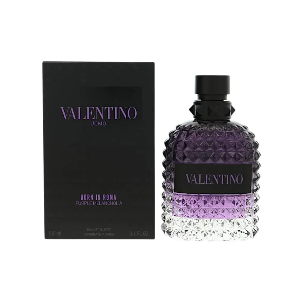 Born In Roma Purple Melancholia by Valentino Box For Men 3.4 Oz Eau De Toilette