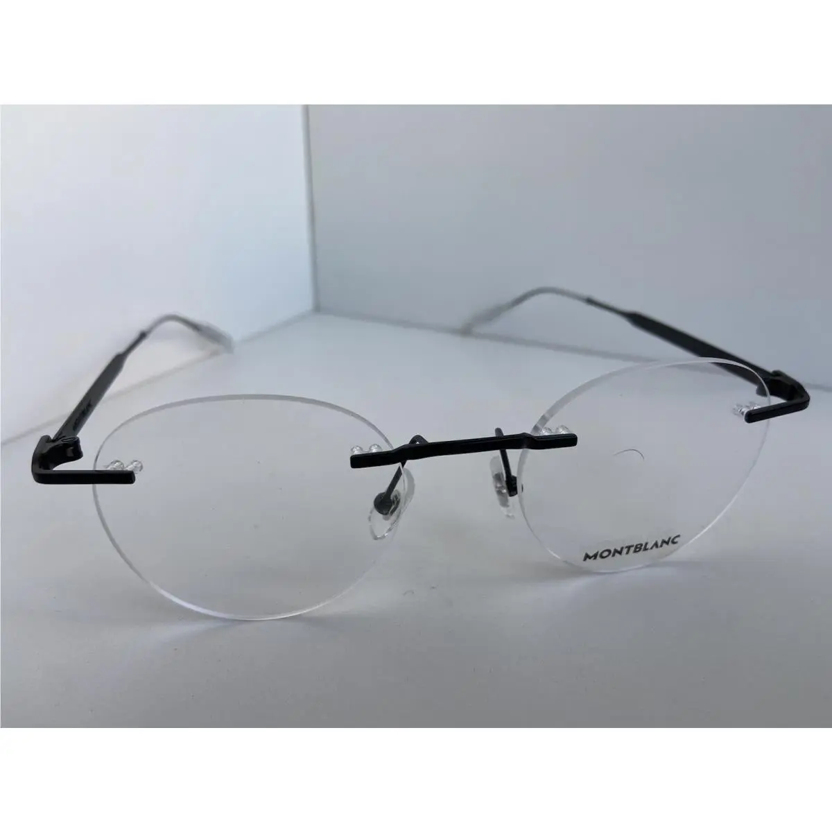 Montblanc MB 0148O 001 49mm Rimless Black Round Mens Women Eyeglasses Frame