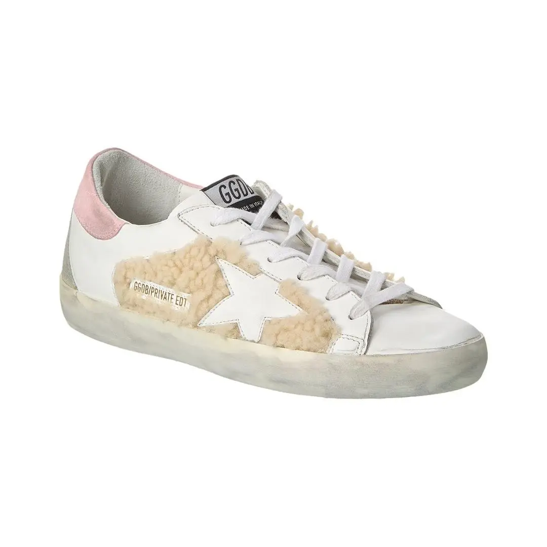 Superstar Shearling Leather Sneaker Women`s White 35 by Golden Goose