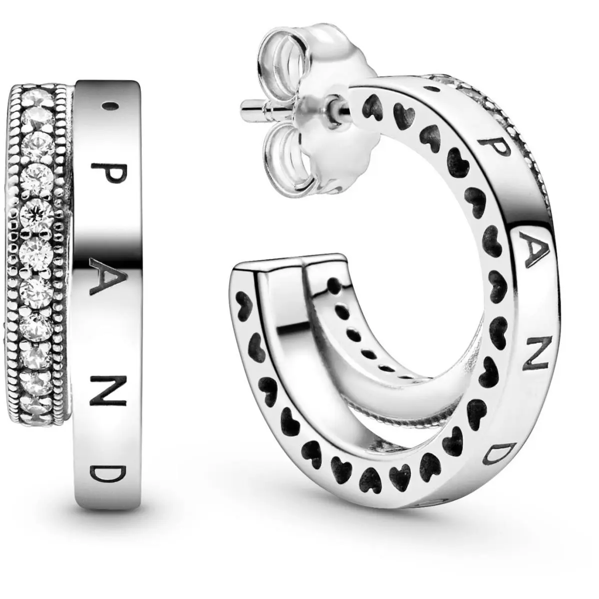 Pandora Pave Double Hoop Earrings 299056C01