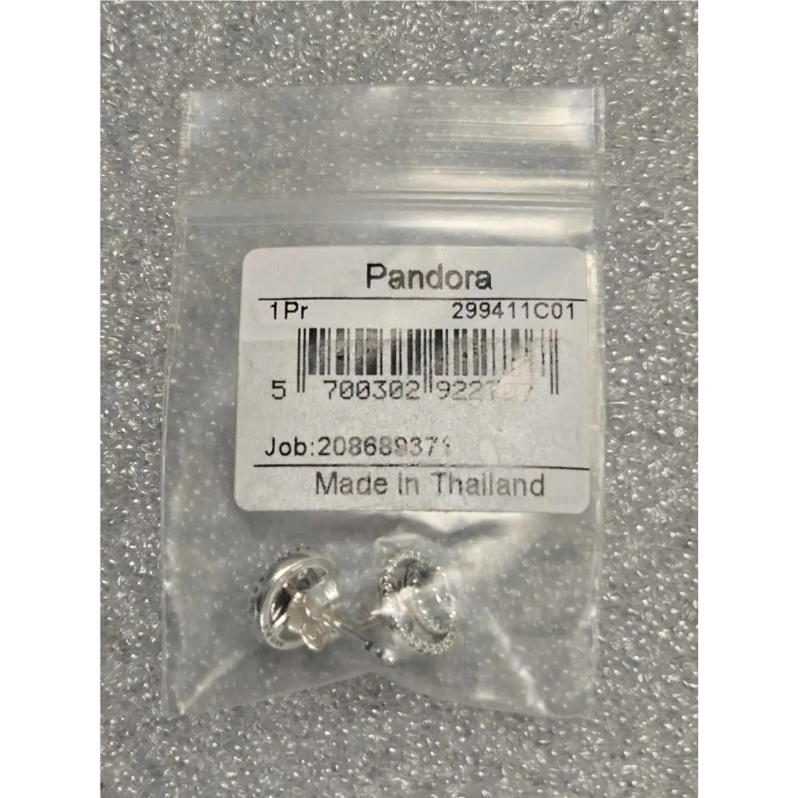 299411C01 Sparkling Double Halo Hand-finished Clear CZ Stud Earrings by Pandora