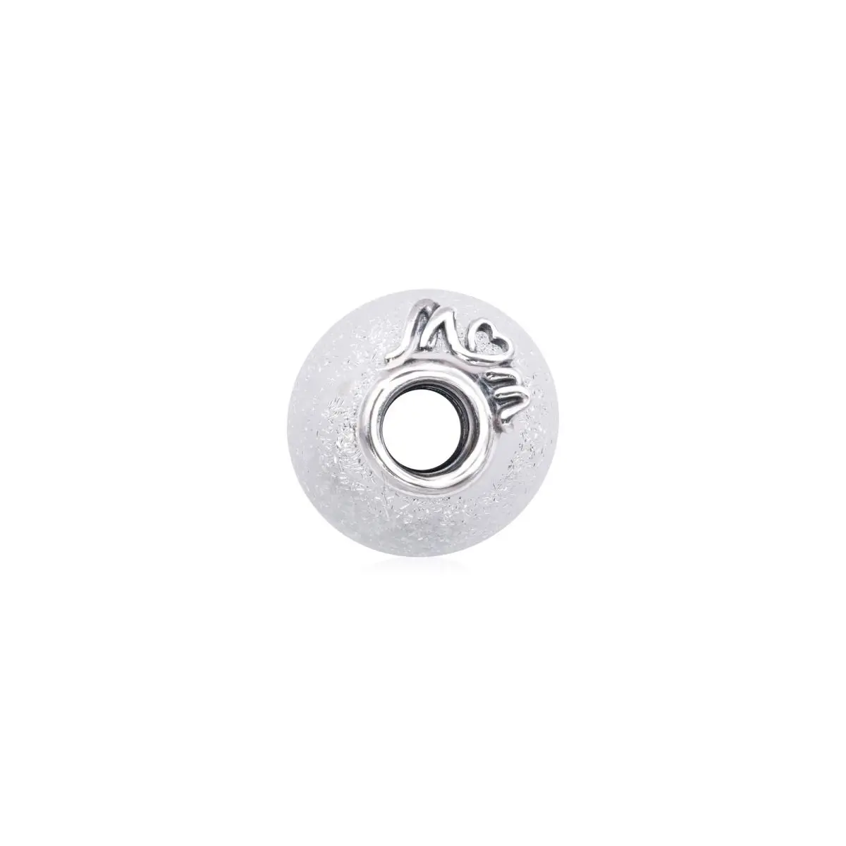 Pandora Glittery White Murano Glass Mom Love Charm 792655C00