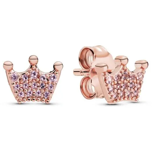 Pandora Pink Crown Stud Earrings 287127NPO