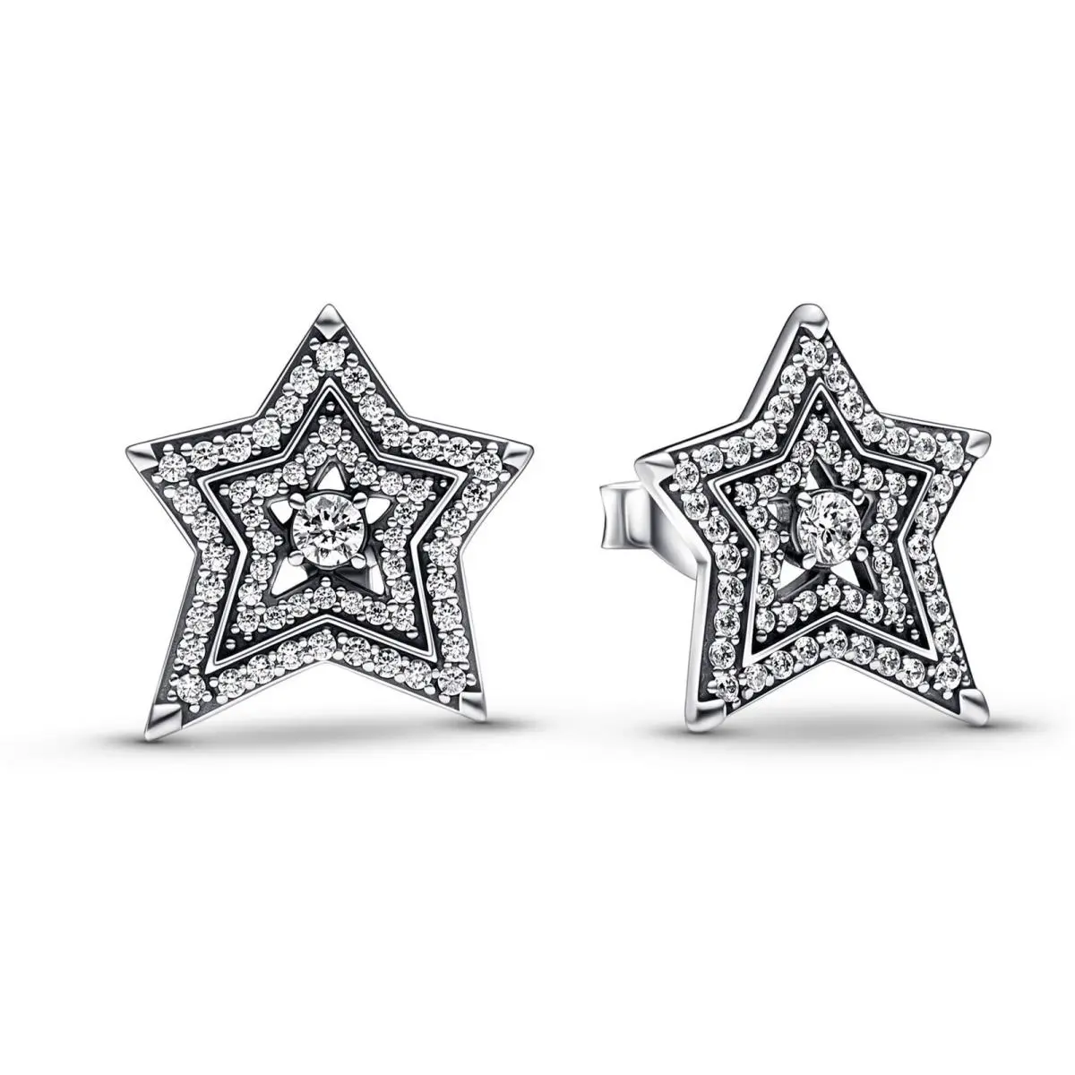 Pandora Celestial Asymmetric Star Stud Earrings 292415C01
