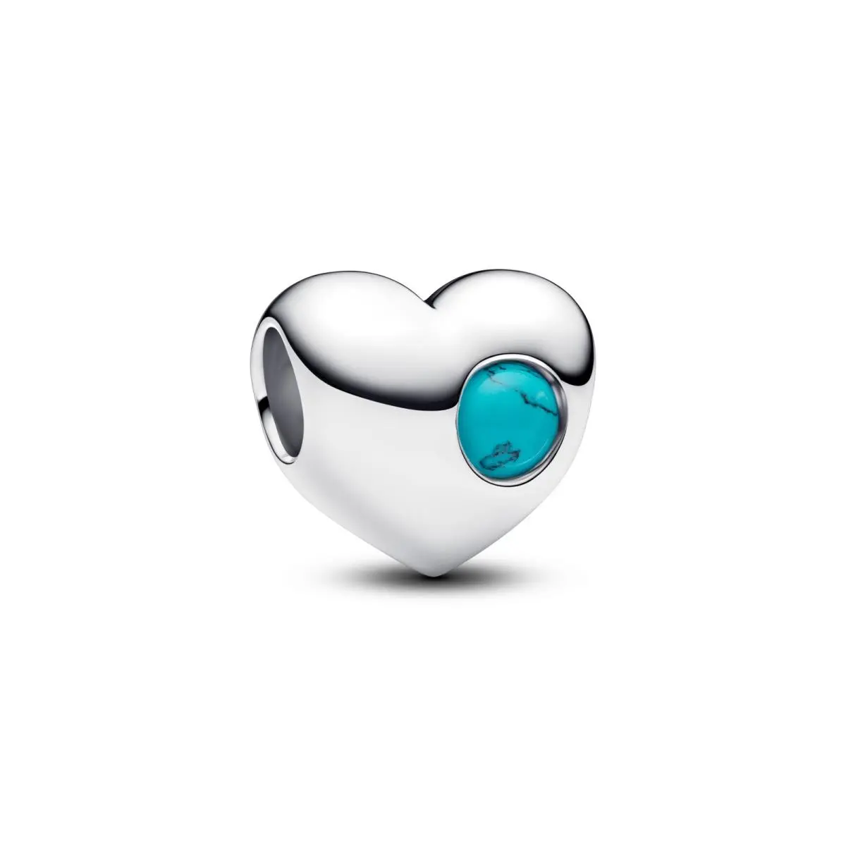 Pandora Engravable Turquoise Blue Stone Heart Charm 794161C12