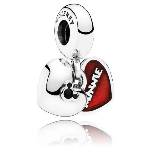 Pandora Disney Mickey and Minnie Heart Dangle 791441NCK